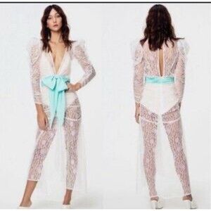 For Love & Lemons Rodin Iridescent Maxi Dress in Blanc